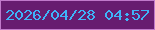 文字の大きさ：4、枠の色：c079cb、背景の色：671c70、文字の色：3eb4f9 無料ブログパーツのブログ時計