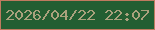 文字の大きさ：3、枠の色：c07a5f、背景の色：235e32、文字の色：a9a17d 無料ブログパーツのブログ時計