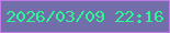 文字の大きさ：1、枠の色：c07be8、背景の色：716ea9、文字の色：2bf893 無料ブログパーツのブログ時計