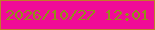 文字の大きさ：1、枠の色：c07d28、背景の色：f00c97、文字の色：909018 無料ブログパーツのブログ時計