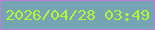 文字の大きさ：5、枠の色：c07fd6、背景の色：75a4b3、文字の色：b4f637 無料ブログパーツのブログ時計
