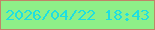 文字の大きさ：5、枠の色：c08568、背景の色：8ef088、文字の色：1edfe0 無料ブログパーツのブログ時計
