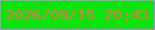 文字の大きさ：4、枠の色：c086dd、背景の色：08e50c、文字の色：f06e47 無料ブログパーツのブログ時計