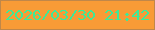 文字の大きさ：1、枠の色：c08749、背景の色：f89b36、文字の色：3dea98 無料ブログパーツのブログ時計