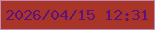 文字の大きさ：2、枠の色：c08bb4、背景の色：a83527、文字の色：61117e 無料ブログパーツのブログ時計