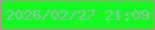 文字の大きさ：4、枠の色：c08d99、背景の色：11fc1f、文字の色：a0b5bd 無料ブログパーツのブログ時計