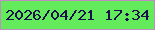 文字の大きさ：5、枠の色：c08dc2、背景の色：64eb5b、文字の色：18114d 無料ブログパーツのブログ時計