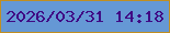 文字の大きさ：4、枠の色：c08e22、背景の色：6598d5、文字の色：400984 無料ブログパーツのブログ時計
