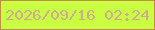 文字の大きさ：4、枠の色：c08f43、背景の色：cafe43、文字の色：cfa990 無料ブログパーツのブログ時計