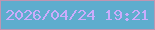 文字の大きさ：3、枠の色：c095b1、背景の色：5eadce、文字の色：caacfc 無料ブログパーツのブログ時計