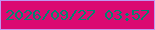 文字の大きさ：3、枠の色：c097f1、背景の色：db0972、文字の色：028570 無料ブログパーツのブログ時計