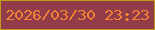 文字の大きさ：5、枠の色：c09a1b、背景の色：923c4a、文字の色：f18135 無料ブログパーツのブログ時計