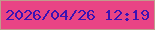 文字の大きさ：5、枠の色：c09c8c、背景の色：e94485、文字の色：3c12b3 無料ブログパーツのブログ時計