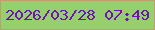 文字の大きさ：4、枠の色：c09d6e、背景の色：97cf6f、文字の色：6e14b3 無料ブログパーツのブログ時計