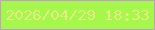 文字の大きさ：5、枠の色：c09dca、背景の色：a5f84b、文字の色：e2ee82 無料ブログパーツのブログ時計
