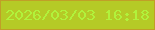 文字の大きさ：2、枠の色：c09f27、背景の色：b5ca26、文字の色：b1f23b 無料ブログパーツのブログ時計