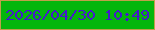 文字の大きさ：1、枠の色：c09f4a、背景の色：04b60c、文字の色：441acd 無料ブログパーツのブログ時計