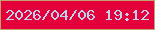 文字の大きさ：1、枠の色：c0a26a、背景の色：e4003b、文字の色：bfd3ef 無料ブログパーツのブログ時計