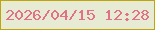 文字の大きさ：4、枠の色：c0a40e、背景の色：e7ebd4、文字の色：e17187 無料ブログパーツのブログ時計