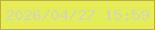 文字の大きさ：4、枠の色：c0ac3f、背景の色：e4ed58、文字の色：d2d7b7 無料ブログパーツのブログ時計