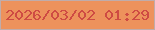 文字の大きさ：1、枠の色：c0acaa、背景の色：ed925c、文字の色：ce4b43 無料ブログパーツのブログ時計