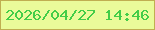文字の大きさ：2、枠の色：c0ae51、背景の色：eafb9a、文字の色：43cd48 無料ブログパーツのブログ時計