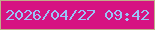 文字の大きさ：2、枠の色：c0ae89、背景の色：d61382、文字の色：99c3f7 無料ブログパーツのブログ時計