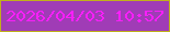 文字の大きさ：4、枠の色：c0b01b、背景の色：a03cb6、文字の色：f91ff9 無料ブログパーツのブログ時計