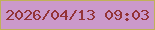 文字の大きさ：2、枠の色：c0b159、背景の色：cb99cb、文字の色：933338 無料ブログパーツのブログ時計