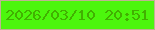 文字の大きさ：4、枠の色：c0b292、背景の色：4cf60d、文字の色：41b101 無料ブログパーツのブログ時計