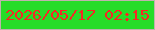 文字の大きさ：5、枠の色：c0b2ad、背景の色：26dc28、文字の色：f62624 無料ブログパーツのブログ時計