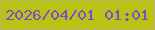 文字の大きさ：3、枠の色：c0b461、背景の色：b7c315、文字の色：8548cc 無料ブログパーツのブログ時計