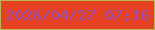 文字の大きさ：4、枠の色：c0b553、背景の色：e54122、文字の色：9c51b7 無料ブログパーツのブログ時計