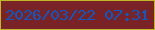 文字の大きさ：2、枠の色：c0b82b、背景の色：792326、文字の色：085ac9 無料ブログパーツのブログ時計