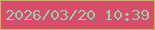 文字の大きさ：4、枠の色：c0b85c、背景の色：d74e6b、文字の色：95cdb3 無料ブログパーツのブログ時計