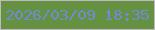 文字の大きさ：5、枠の色：c0b8c2、背景の色：649240、文字の色：718ad5 無料ブログパーツのブログ時計