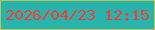 文字の大きさ：4、枠の色：c0c44b、背景の色：26b4ad、文字の色：fd3b34 無料ブログパーツのブログ時計