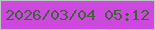 文字の大きさ：3、枠の色：c0c4c7、背景の色：cd49de、文字の色：43603d 無料ブログパーツのブログ時計