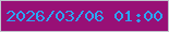 文字の大きさ：5、枠の色：c0c4cd、背景の色：981076、文字の色：2ba5f5 無料ブログパーツのブログ時計