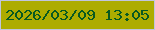 文字の大きさ：3、枠の色：c0c5df、背景の色：adac00、文字の色：075921 無料ブログパーツのブログ時計