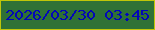 文字の大きさ：1、枠の色：c0c609、背景の色：2f7136、文字の色：0207b9 無料ブログパーツのブログ時計