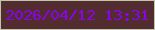 文字の大きさ：5、枠の色：c0c6ac、背景の色：532c30、文字の色：8a03ea 無料ブログパーツのブログ時計