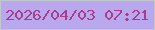 文字の大きさ：4、枠の色：c0c8c9、背景の色：b9a8ee、文字の色：a73d8c 無料ブログパーツのブログ時計