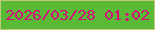 文字の大きさ：3、枠の色：c0ca79、背景の色：5aba35、文字の色：d80c7b 無料ブログパーツのブログ時計