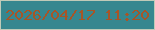 文字の大きさ：2、枠の色：c0cab8、背景の色：36878f、文字の色：a75527 無料ブログパーツのブログ時計