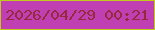 文字の大きさ：3、枠の色：c0cb17、背景の色：c03fb3、文字の色：96293e 無料ブログパーツのブログ時計