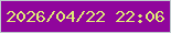 文字の大きさ：2、枠の色：c0cbcd、背景の色：90069c、文字の色：dee976 無料ブログパーツのブログ時計