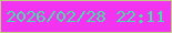 文字の大きさ：2、枠の色：c0cc81、背景の色：f233f0、文字の色：4adbab 無料ブログパーツのブログ時計