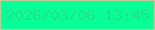 文字の大きさ：1、枠の色：c0cc9c、背景の色：08ff98、文字の色：22e287 無料ブログパーツのブログ時計