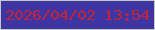 文字の大きさ：3、枠の色：c0ccbf、背景の色：3e34a4、文字の色：c12436 無料ブログパーツのブログ時計